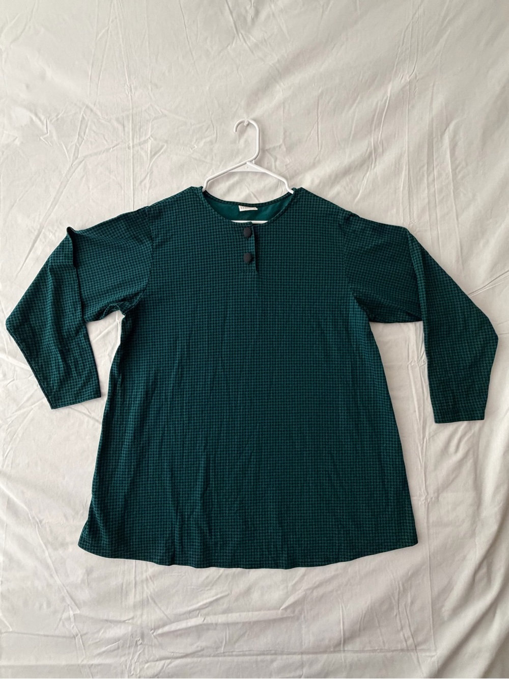 Honors Maternity Houndstooth Size M Green 3/4 Sleeve Top(A659)